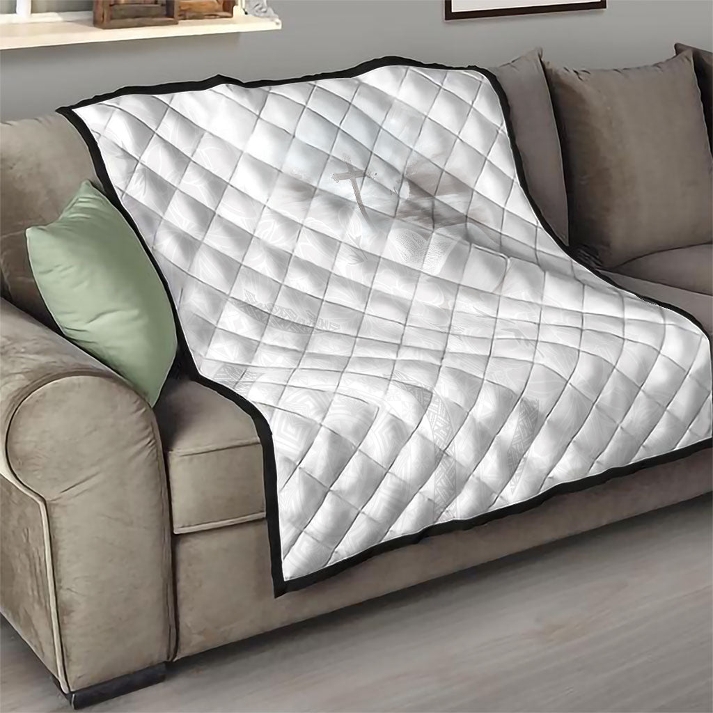 Niue White Sunday Tapu Fanau Quilt Fiti Pua Mix Hiapo Tapa