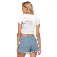 Niue White Sunday Tapu Fanau Raglan Cropped T Shirt Fiti Pua Mix Hiapo Tapa