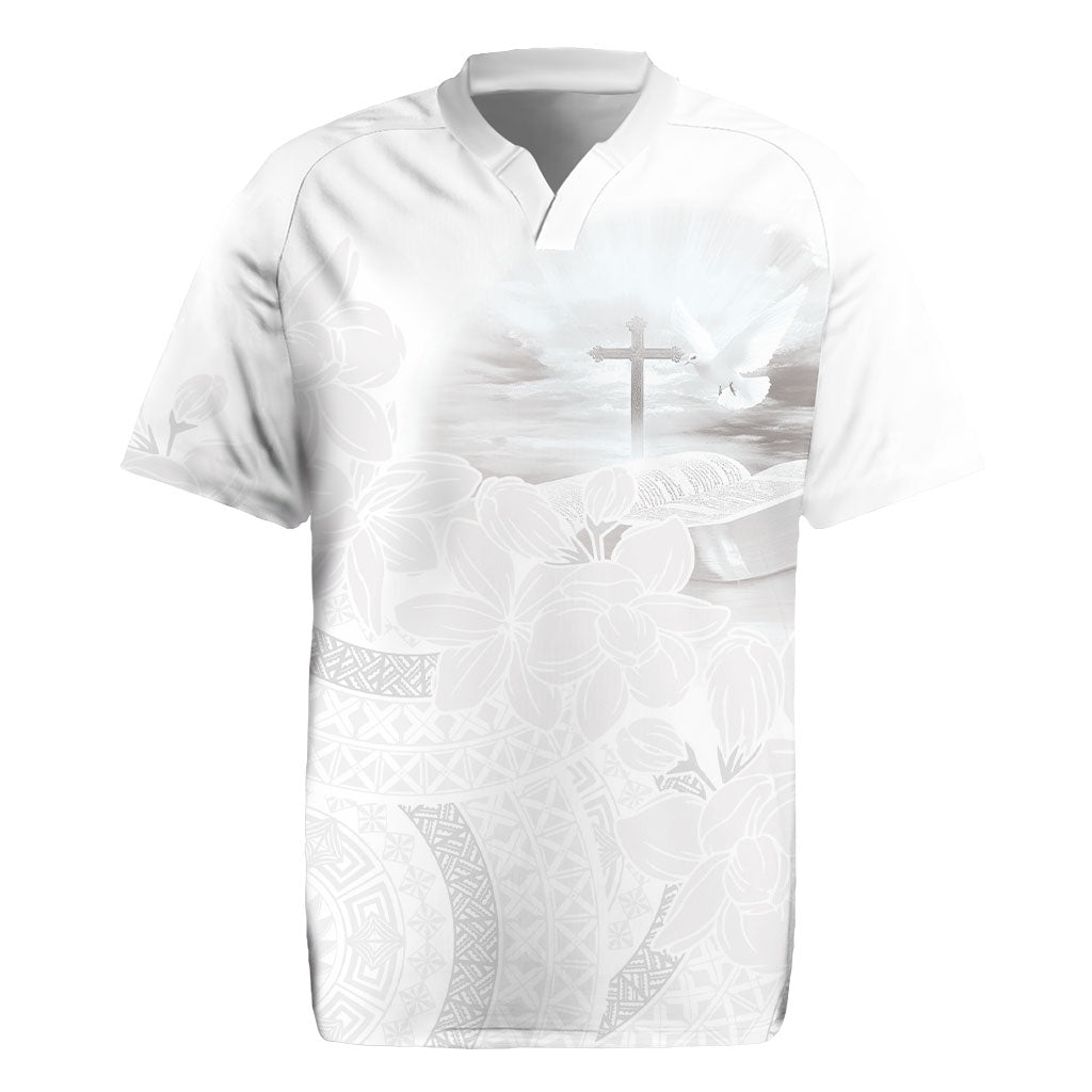 Niue White Sunday Tapu Fanau Rugby Jersey Fiti Pua Mix Hiapo Tapa