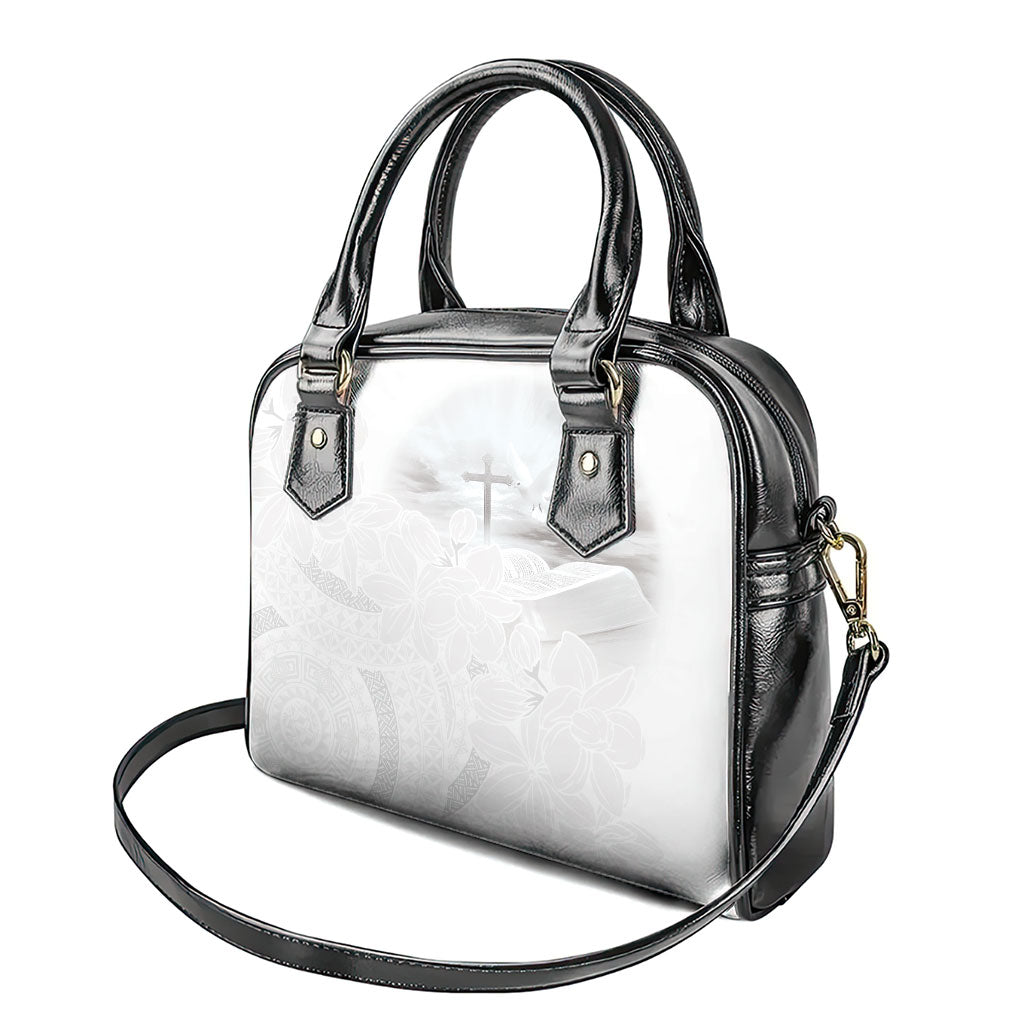 Niue White Sunday Tapu Fanau Shoulder Handbag Fiti Pua Mix Hiapo Tapa