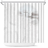 Niue White Sunday Tapu Fanau Shower Curtain Fiti Pua Mix Hiapo Tapa