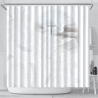 Niue White Sunday Tapu Fanau Shower Curtain Fiti Pua Mix Hiapo Tapa