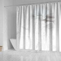 Niue White Sunday Tapu Fanau Shower Curtain Fiti Pua Mix Hiapo Tapa