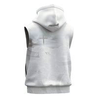 Niue White Sunday Tapu Fanau Sleeveless Hoodie Fiti Pua Mix Hiapo Tapa