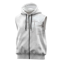 Niue White Sunday Tapu Fanau Sleeveless Zip Hoodie Fiti Pua Mix Hiapo Tapa
