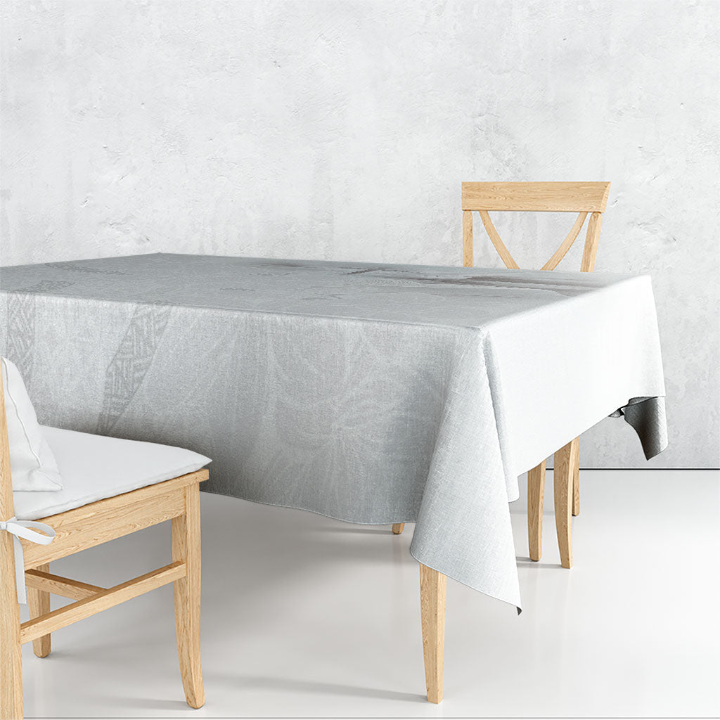 Niue White Sunday Tapu Fanau Tablecloth Fiti Pua Mix Hiapo Tapa