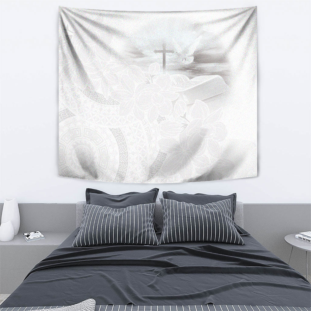 Niue White Sunday Tapu Fanau Tapestry Fiti Pua Mix Hiapo Tapa