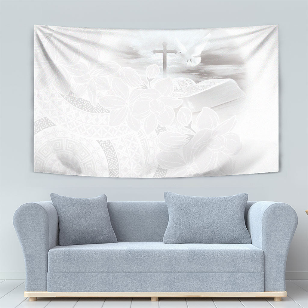 Niue White Sunday Tapu Fanau Tapestry Fiti Pua Mix Hiapo Tapa