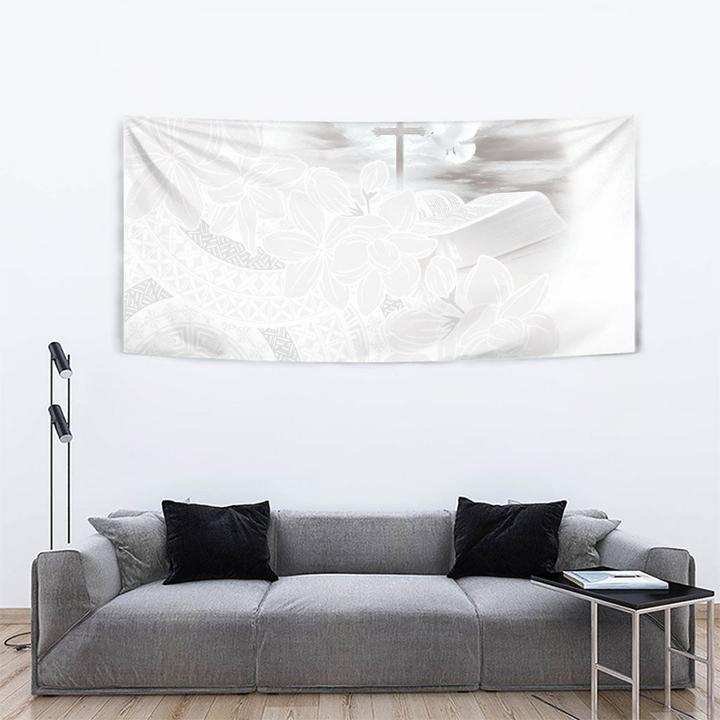 Niue White Sunday Tapu Fanau Tapestry Fiti Pua Mix Hiapo Tapa