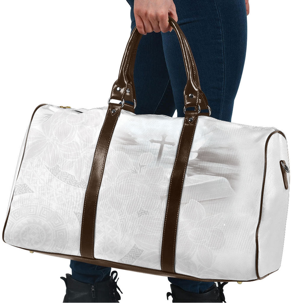 Niue White Sunday Tapu Fanau Travel Bag Fiti Pua Mix Hiapo Tapa