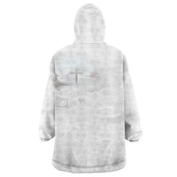 Niue White Sunday Tapu Fanau Wearable Blanket Hoodie Fiti Pua Mix Hiapo Tapa