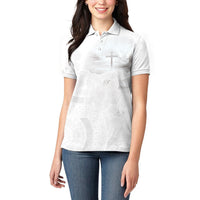 Niue White Sunday Tapu Fanau Women Polo Shirt Fiti Pua Mix Hiapo Tapa