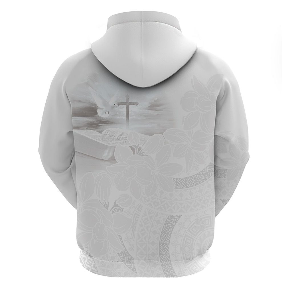 Niue White Sunday Tapu Fanau Zip Hoodie Fiti Pua Mix Hiapo Tapa