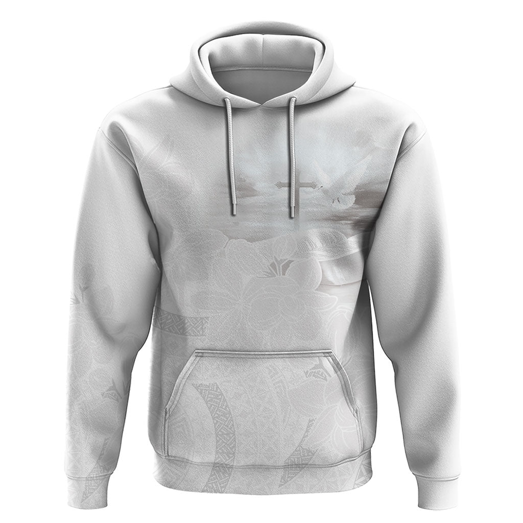 Niue White Sunday Tapu Fanau Zip Hoodie Fiti Pua Mix Hiapo Tapa