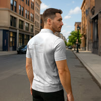 Niue White Sunday Tapu Fanau Zipper Polo Shirt Fiti Pua Mix Hiapo Tapa