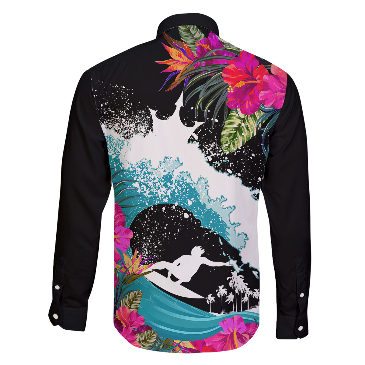 Hawaii Surfing Family Matching Tank Maxi Dress and Hawaiian Shirt Triple Crown Rides The Waves LT7 - Polynesian Pride