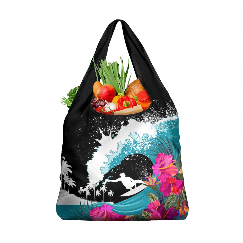 Hawaii Surfing Grocery Bag Triple Crown Rides The Waves