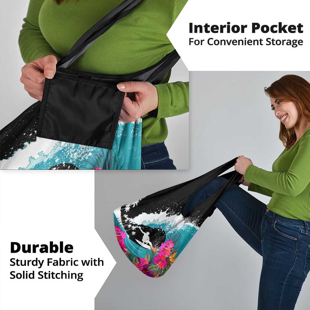 Hawaii Surfing Grocery Bag Triple Crown Rides The Waves