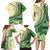 Samoa Siapo Mamanu Family Matching Long Sleeve Bodycon Dress and Hawaiian Shirt Plumeria Emerald Motifs