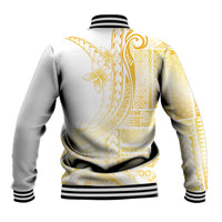 Samoa Siapo Mamanu Baseball Jacket Plumeria Fancy Gold Motifs