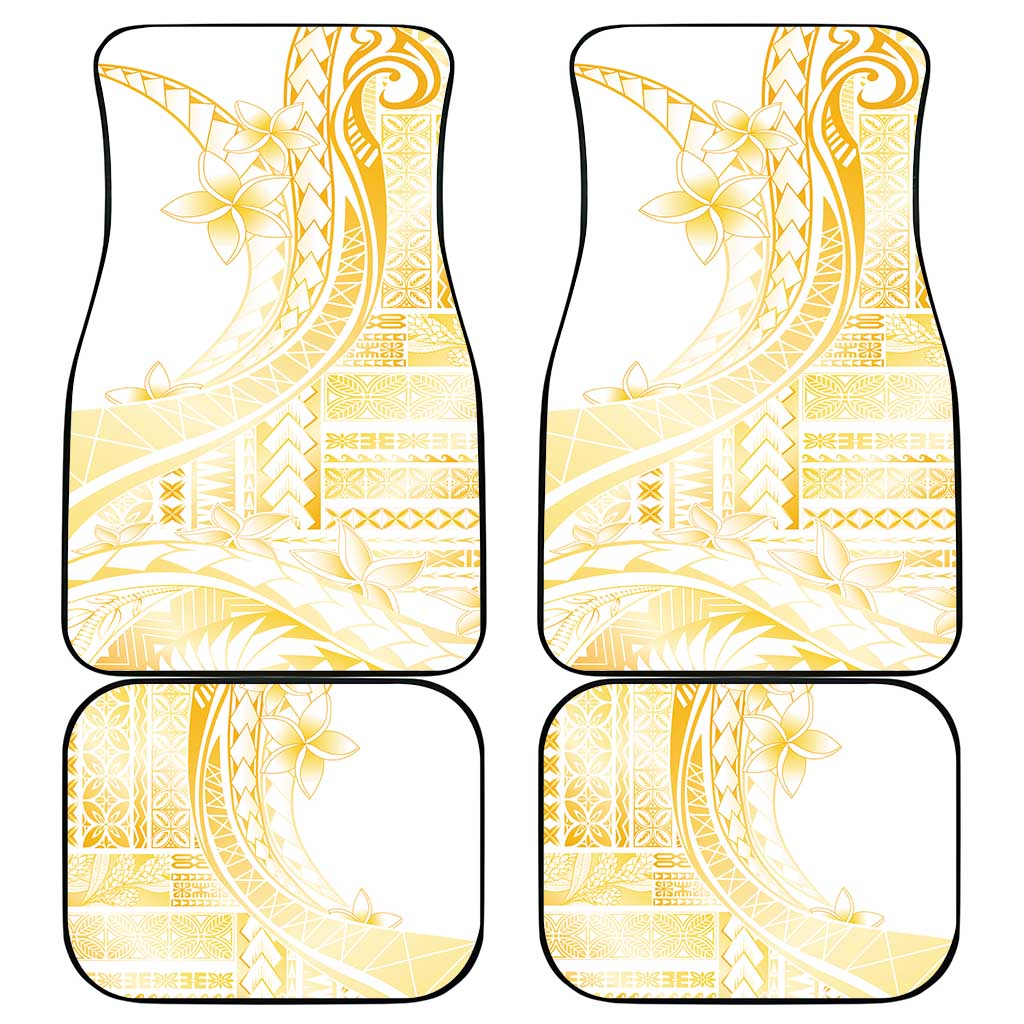 Samoa Siapo Mamanu Car Mats Plumeria Fancy Gold Motifs