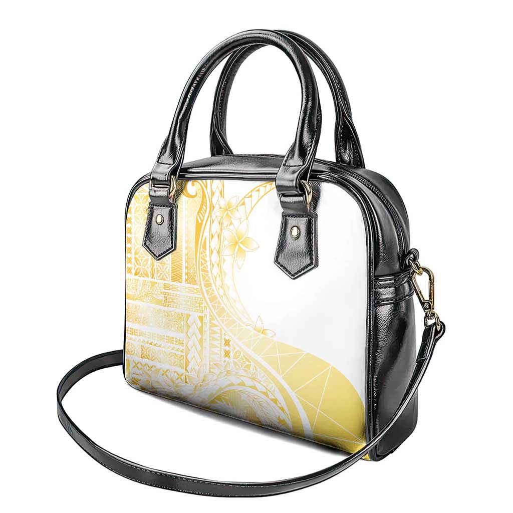 Samoa Siapo Mamanu Shoulder Handbag Plumeria Fancy Gold Motifs LT7 - Polynesian Pride