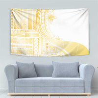 Samoa Siapo Mamanu Tapestry Plumeria Fancy Gold Motifs