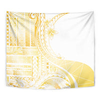 Samoa Siapo Mamanu Tapestry Plumeria Fancy Gold Motifs