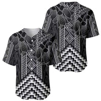 Aotearoa Taniko Pattern Baseball Jersey Poutama Mix Kowhai Flowers