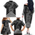 Aotearoa Taniko Pattern Family Matching Off The Shoulder Long Sleeve Dress and Hawaiian Shirt Poutama Mix Kowhai Flowers