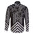 Aotearoa Taniko Pattern Family Matching Off The Shoulder Long Sleeve Dress and Hawaiian Shirt Poutama Mix Kowhai Flowers