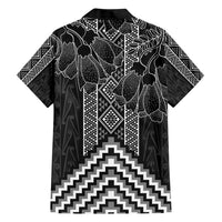 Aotearoa Taniko Pattern Family Matching Short Sleeve Bodycon Dress and Hawaiian Shirt Poutama Mix Kowhai Flowers LT7 - Polynesian Pride