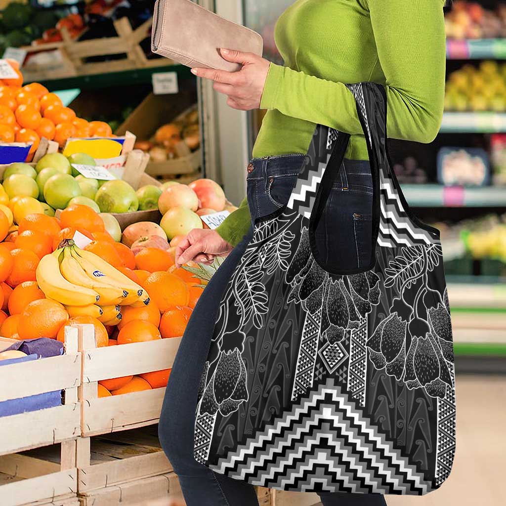 Aotearoa Taniko Pattern Grocery Bag Poutama Mix Kowhai Flowers
