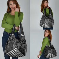 Aotearoa Taniko Pattern Grocery Bag Poutama Mix Kowhai Flowers