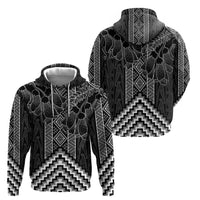 Aotearoa Taniko Pattern Hoodie Poutama Mix Kowhai Flowers