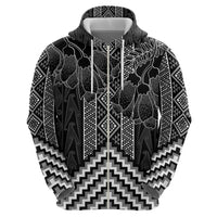Aotearoa Taniko Pattern Hoodie Poutama Mix Kowhai Flowers