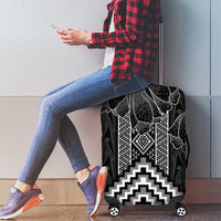 Aotearoa Taniko Pattern Luggage Cover Poutama Mix Kowhai Flowers LT7 - Polynesian Pride