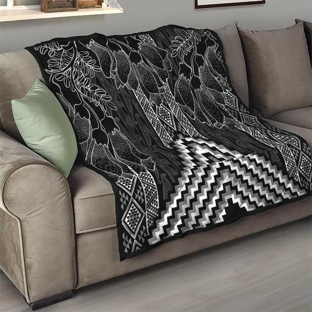 Aotearoa Taniko Pattern Quilt Poutama Mix Kowhai Flowers