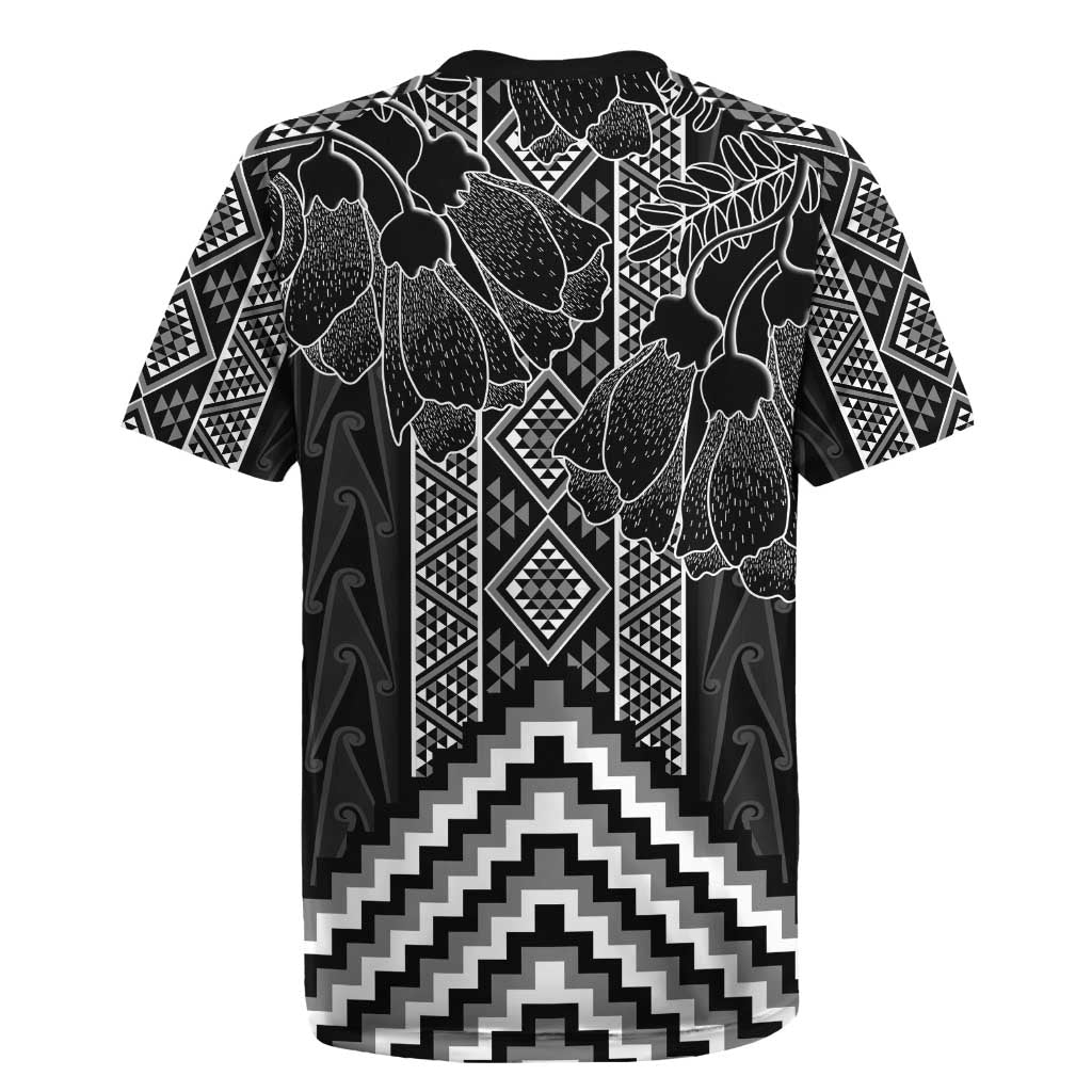 Aotearoa Taniko Pattern Rugby Jersey Poutama Mix Kowhai Flowers LT7 - Polynesian Pride