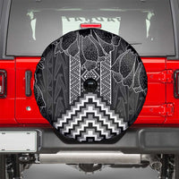 Aotearoa Taniko Pattern Spare Tire Cover Poutama Mix Kowhai Flowers LT7 - Polynesian Pride