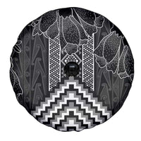 Aotearoa Taniko Pattern Spare Tire Cover Poutama Mix Kowhai Flowers LT7 - Polynesian Pride