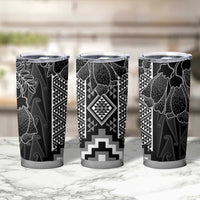 Aotearoa Taniko Pattern Tumbler Cup Poutama Mix Kowhai Flowers