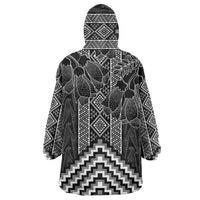 Aotearoa Taniko Pattern Wearable Blanket Hoodie Poutama Mix Kowhai Flowers