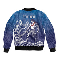Samoa Manuia le Aso Tuto'atasi Siapo Motif Bomber Jacket Warrior with Nifo Oti LT7 - Polynesian Pride