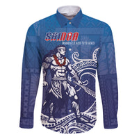 Samoa Manuia le Aso Tuto'atasi Siapo Motif Family Matching Off Shoulder Short Dress and Hawaiian Shirt Warrior with Nifo Oti