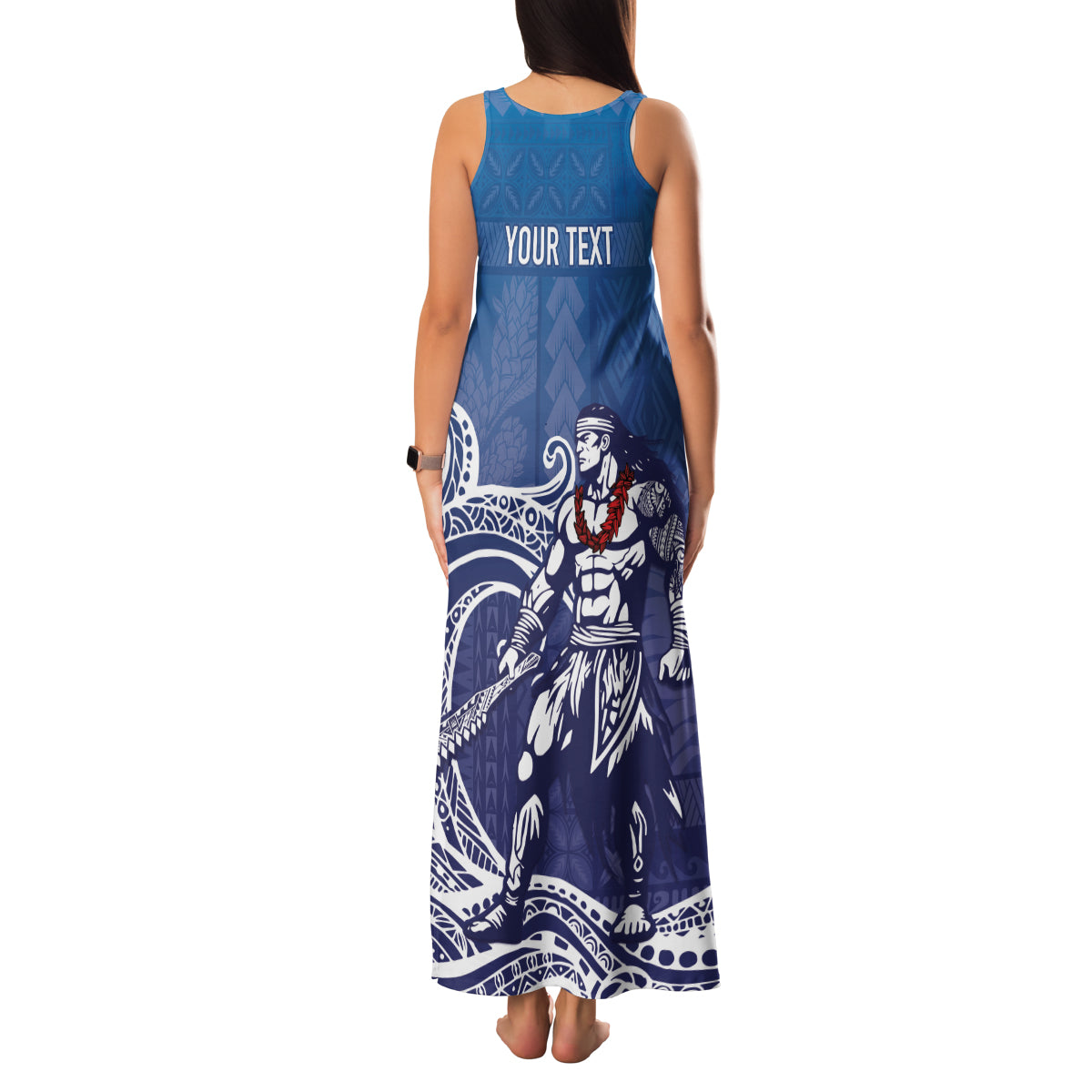 Samoa Manuia le Aso Tuto'atasi Siapo Motif Family Matching Tank Maxi Dress and Hawaiian Shirt Warrior with Nifo Oti