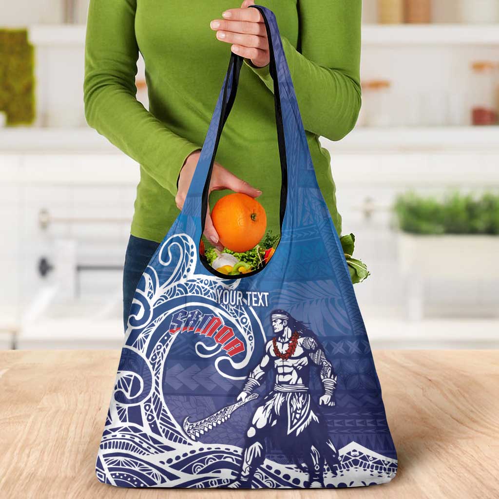 Samoa Manuia le Aso Tuto'atasi Siapo Motif Grocery Bag Warrior with Nifo Oti