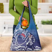 Samoa Manuia le Aso Tuto'atasi Siapo Motif Grocery Bag Warrior with Nifo Oti