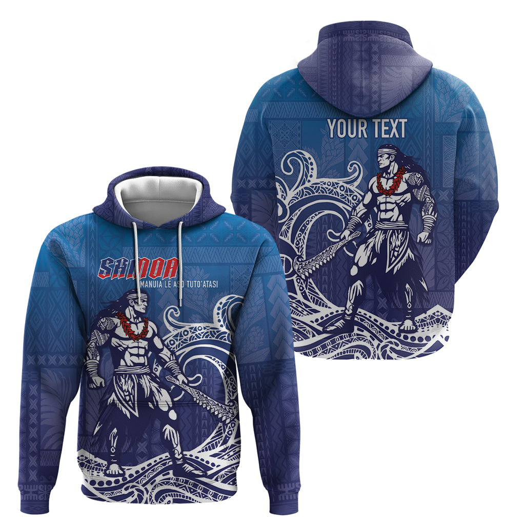 Samoa Manuia le Aso Tuto'atasi Siapo Motif Hoodie Warrior with Nifo Oti LT7 - Polynesian Pride