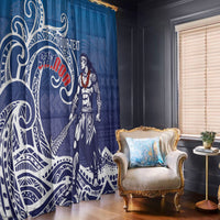 Samoa Manuia le Aso Tuto'atasi Siapo Motif Window Curtain Warrior with Nifo Oti LT7 - Polynesian Pride